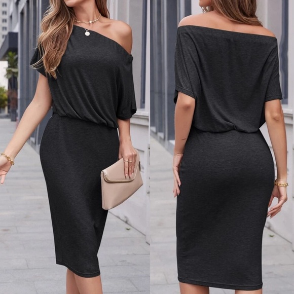 Off shoulder fitted dress - Picture 3 of 4